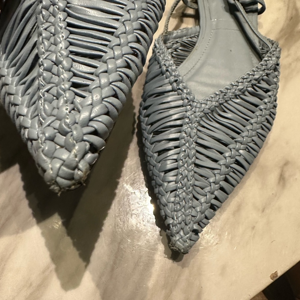 Zara Blue Flats with Ruched Design - Picture 2 of 6